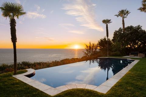 Sunset on the pool