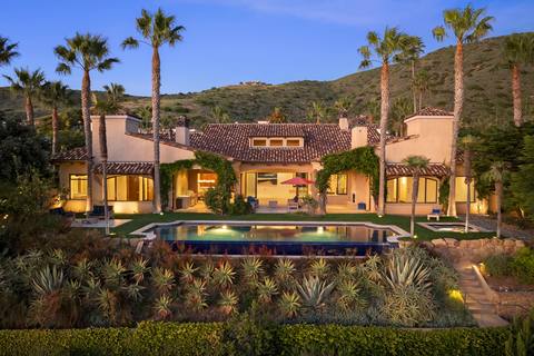 Ocean-side elevation at dusk